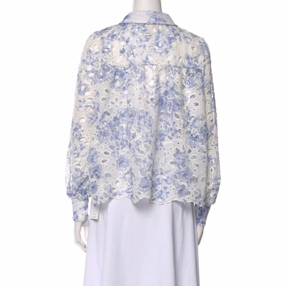 Caroline Constas Floral Lace Eyelet Blouse - Picture 5 of 7